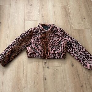 Leopard Print crop Jacket super soft
